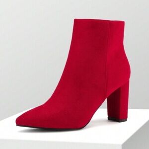 Red Suede Ankle Boots